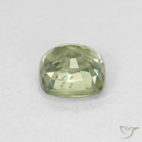 Safira Verde muito claro Natural 0.57ct, Almofada, VS