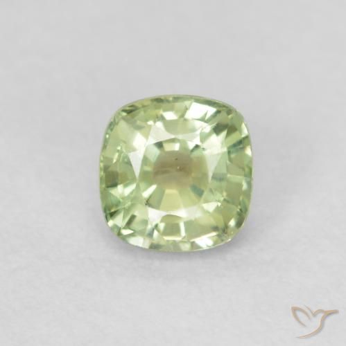0.50ct Natural Amarelo Claro Verde Safira, Almofada, VS