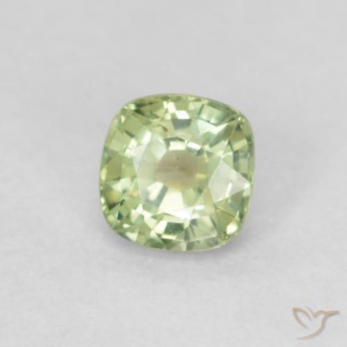 Safira Amarelo Claro Verde Natural 0.50ct, Almofada, VS
