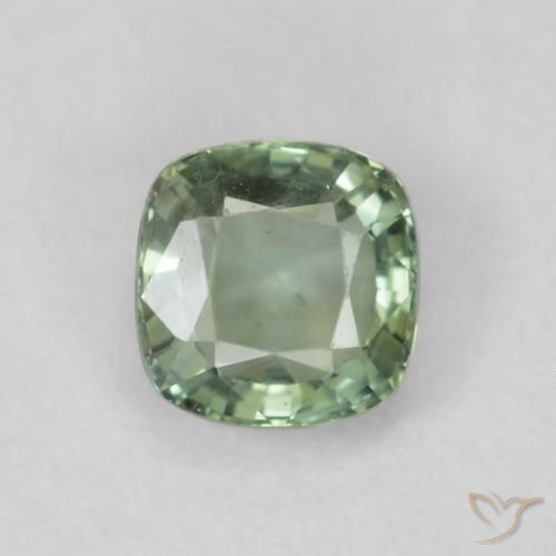 0.69ct Natural Verde Sábio Claro Safira, Almofada, VS