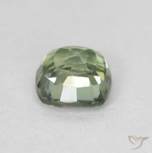 Safira Verde Sábio Claro Natural 0.69ct, Almofada, VS