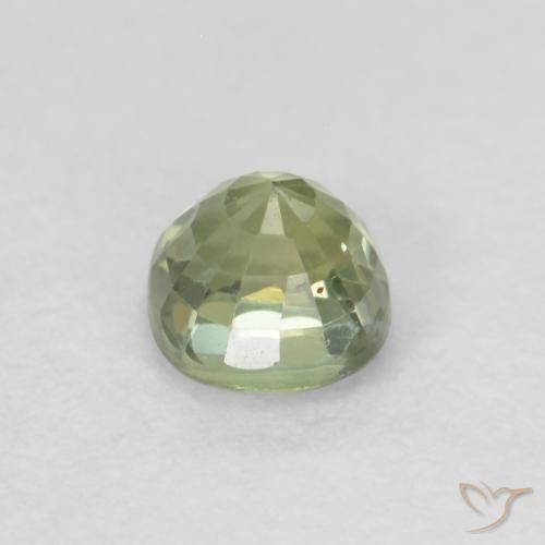 Safira Verde Sábio Muito Claro Natural 0.55ct, Almofada, VS
