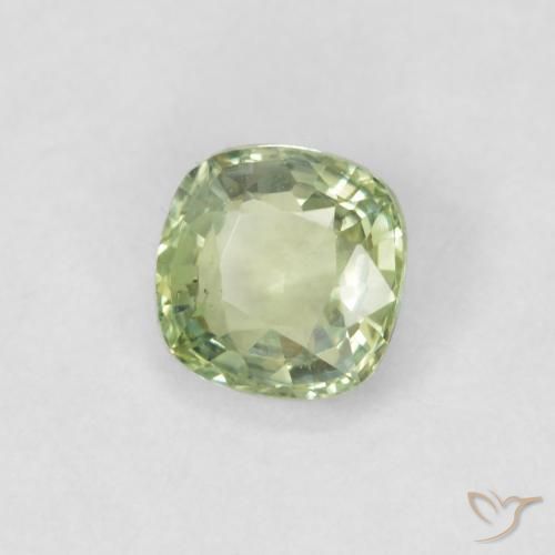 Safira Verde Sábio Muito Claro Natural 0.43ct, Almofada, VS