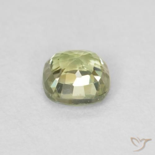 Safira Verde Sábio Muito Claro Natural 0.43ct, Almofada, VS
