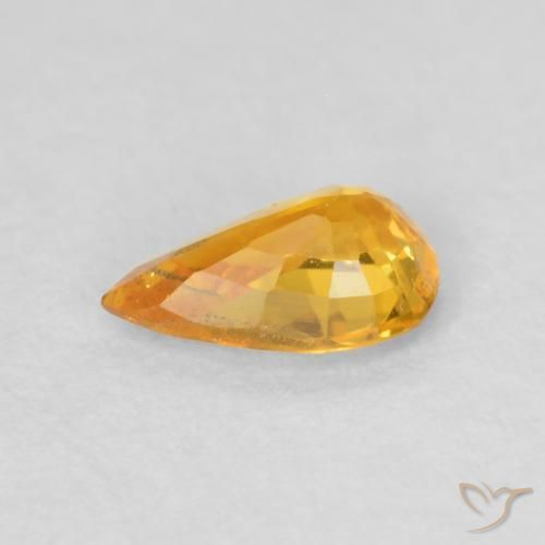 Safira Laranja-Ouro Natural 0.40ct, Formato de pêra, VS