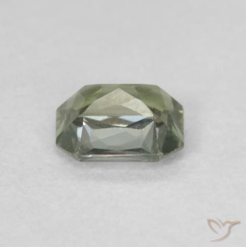 Safira Verde Sábio Claro Natural 0.46ct, Corte Octógono / Esmeralda, VVS