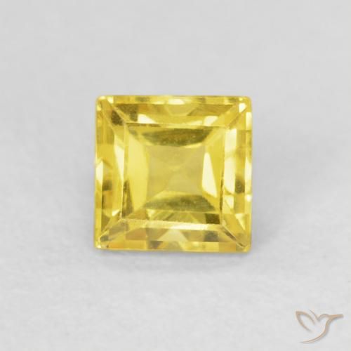 0.58ct Natural ouro amarelado Safira, Quadrado, VS