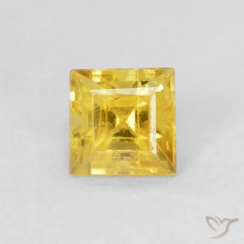 0.55ct Natural amarelo médio Safira, Quadrado, VS