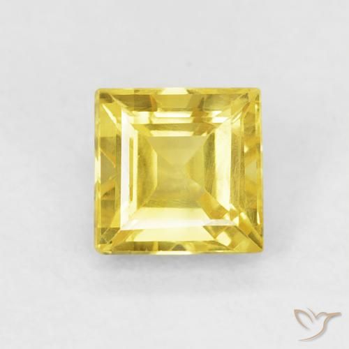 0.65ct Natural amarelo médio Safira, Quadrado, VS