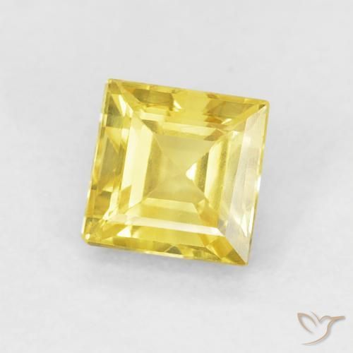 Safira amarelo médio Natural 0.65ct, Quadrado, VS
