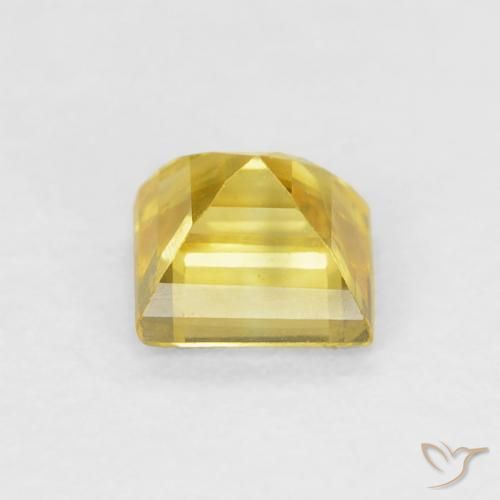Safira amarelo médio Natural 0.65ct, Quadrado, VS