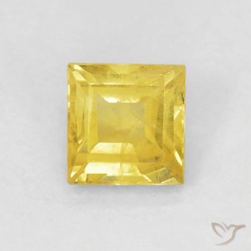 0.60ct Natural amarelo médio Safira, Quadrado, VS