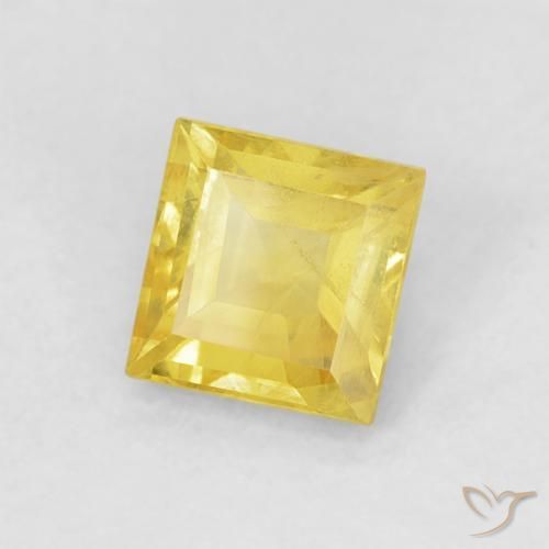 Safira amarelo médio Natural 0.60ct, Quadrado, VS