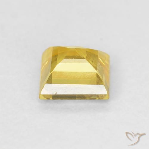 Safira amarelo médio Natural 0.60ct, Quadrado, VS