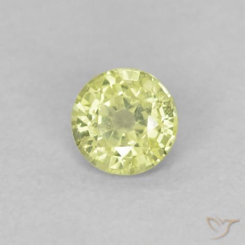 Safira amarelo médio Natural 0.33ct, Redondo, VVS-VS
