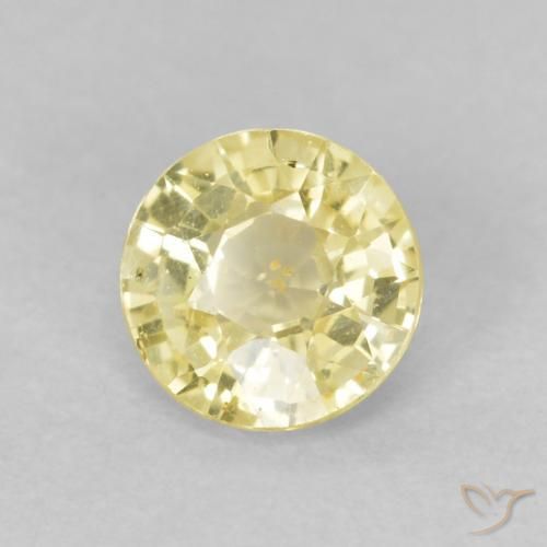 Safira amarelo quente Natural 0.44ct, Redondo, VS