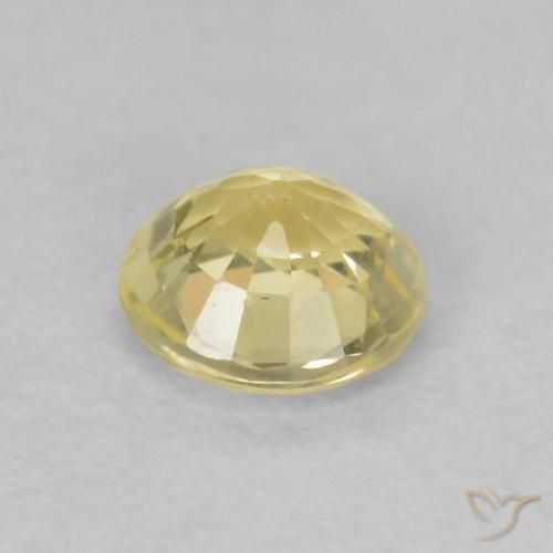 Safira amarelo quente Natural 0.44ct, Redondo, VS