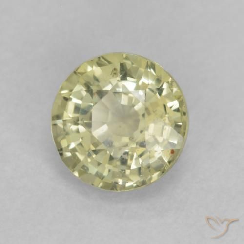 Safira Luz amarela Natural 0.49ct, Redondo, VS
