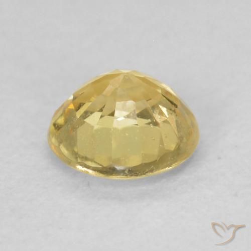 Safira Luz amarela Natural 0.44ct, Redondo, VS