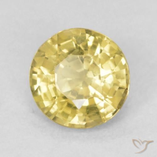 Safira Luz amarela Natural 0.48ct, Redondo, VVS-VS
