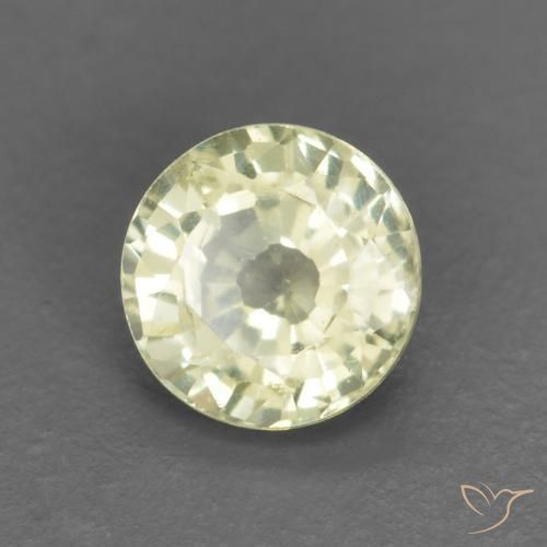 Safira Luz amarela Natural 0.40ct, Redondo, VVS-VS