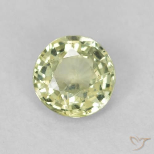 0.39ct Natural Luz amarela Safira, Redondo, VS