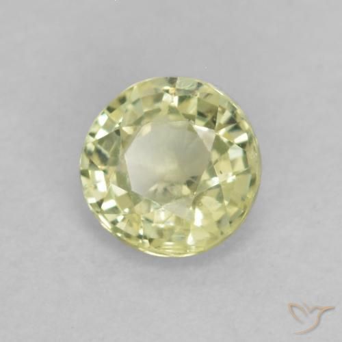 Safira Luz amarela Natural 0.39ct, Redondo, VS