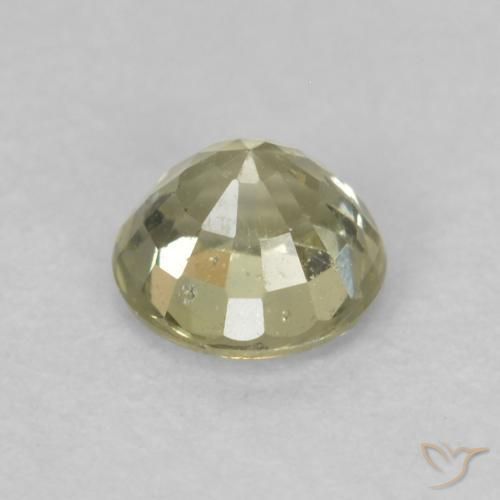 Safira Luz amarela Natural 0.48ct, Redondo, VS