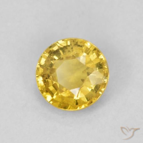 Safira Luz Dourada Natural 0.45ct, Redondo, SI