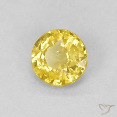 Safira Abelha Amarela Natural 0.40ct, Redondo, SI