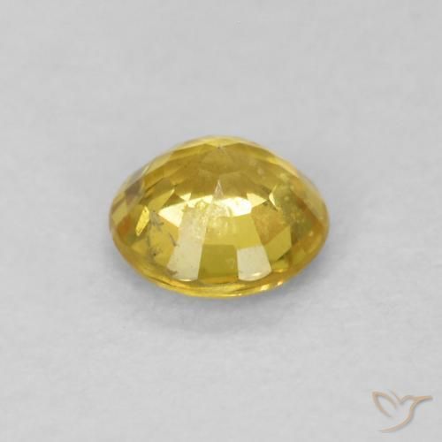 Safira Abelha Amarela Natural 0.40ct, Redondo, SI