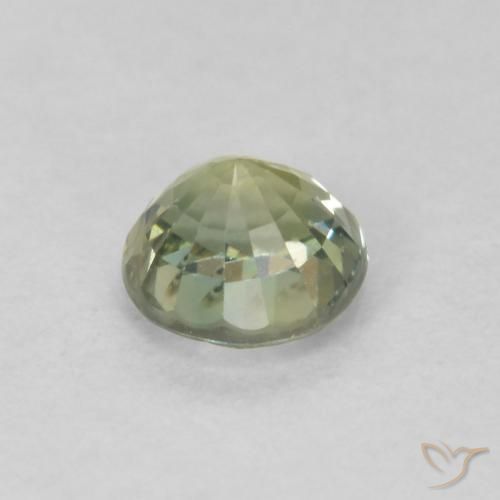 Safira verde natural 0,48ct, corte redondo, VS-SI