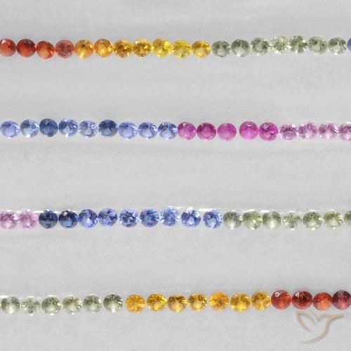 5.57ctw Natural Multicolorido Safira, Redondo, VS