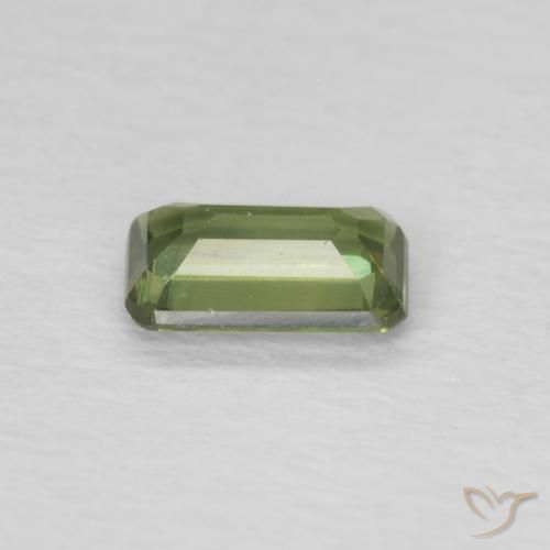 Safira verde quente Natural 0.37ct, Corte Octógono / Esmeralda, VVS-VS