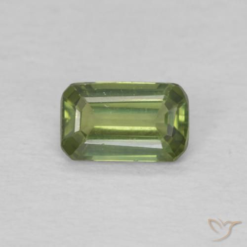 0.40ct Natural verde quente Safira, Corte Esmeralda, VS