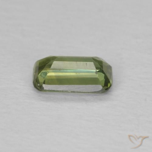 Safira verde quente Natural 0.40ct, Corte Octógono / Esmeralda, VS