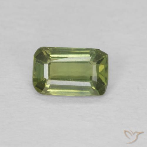 0.39ct Natural verde quente Safira, Corte Esmeralda, VS