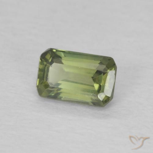 Safira Verde médio Natural 0.47ct, Corte Octógono / Esmeralda, VS