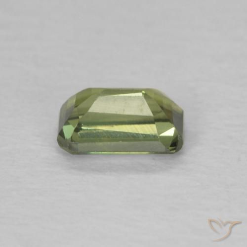 Safira Verde médio Natural 0.47ct, Corte Octógono / Esmeralda, VS