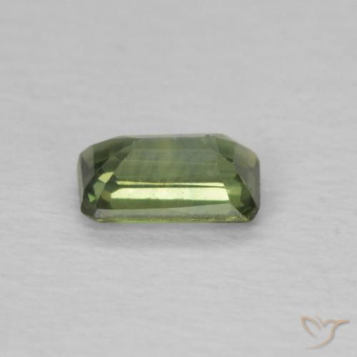 Safira Terra Pálida Verde Natural 0.42ct, Corte Octógono / Esmeralda, VS