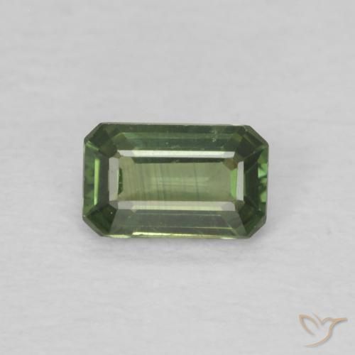 0.40ct Natural Terra Verde Safira, Corte Esmeralda, VVS-VS