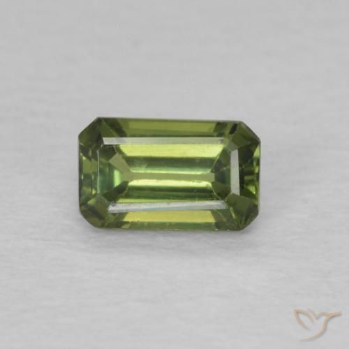 0.46ct Natural verde quente Safira, Corte Esmeralda, VVS