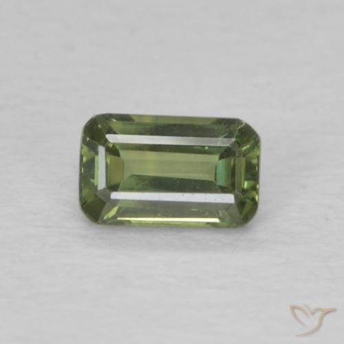 0.44ct Natural Verde médio Safira, Corte Esmeralda, VVS