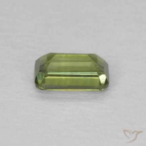 Safira Verde médio Natural 0.44ct, Corte Octógono / Esmeralda, VVS