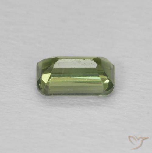 Safira verde quente Natural 0.44ct, Corte Octógono / Esmeralda, VVS