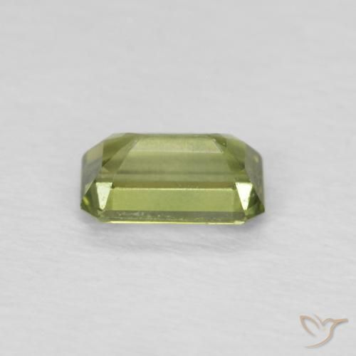 Safira Verde amarelado Natural 0.43ct, Corte Octógono / Esmeralda, VVS-VS
