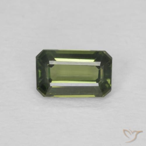 0.43ct Natural Terra Verde Safira, Corte Esmeralda, VVS