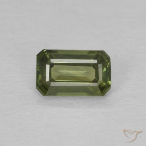 0.45ct Natural Verde médio Safira, Corte Esmeralda, VVS-VS