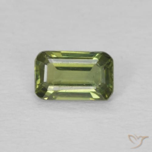 0.44ct Natural Verde Floresta Claro Safira, Corte Esmeralda, VVS-VS