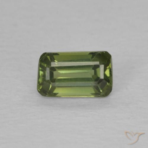 0.48ct Natural verde escuro Safira, Corte Esmeralda, VVS-VS